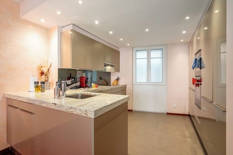 Deluxe Apartment, 2 Bedrooms (Second Floor) | Private kitchen | Fridge, microwave, oven, stovetop