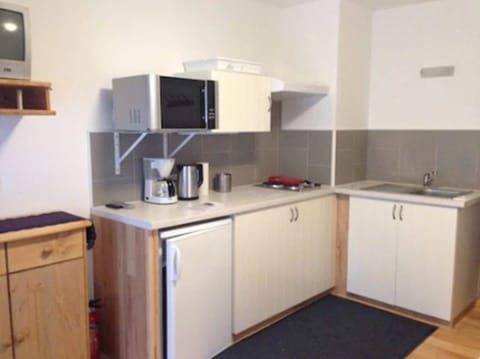 Standard Apartment (Zirbe) | Private kitchen | Fridge, microwave, oven, stovetop