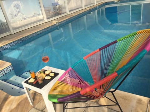 Indoor pool, seasonal outdoor pool, sun loungers