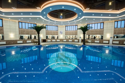 2 indoor pools, open 6:00 AM to midnight, pool umbrellas, sun loungers