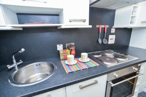 City Studio | Private kitchen | Fridge, microwave, oven, stovetop