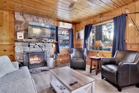 Cabin, Multiple Beds, Patio, Mountain View (109) | Living area | Fireplace