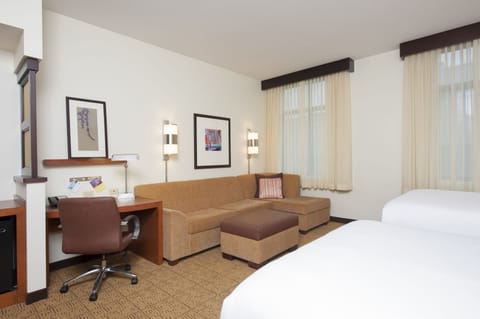 42-inch flat-screen TV with satellite channels, TV