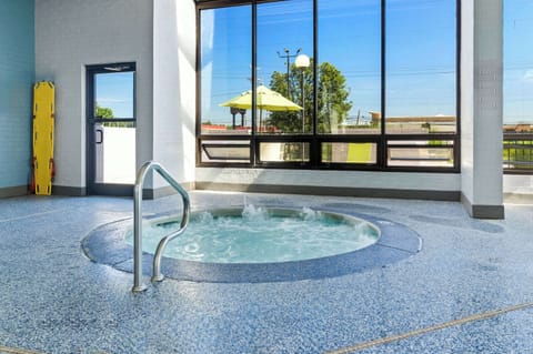 Indoor pool, open 10:00 AM to 10 PM, sun loungers