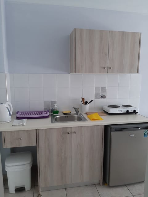 Fridge, coffee/tea maker, electric kettle