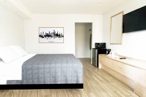 Standard Room, 1 Queen Bed, Non Smoking | Desk, laptop workspace, blackout drapes, iron/ironing board