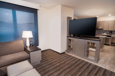 Hypo-allergenic bedding, desk, blackout drapes, iron/ironing board