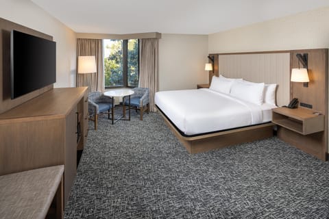 42-inch flat-screen TV with cable channels, TV, pay movies