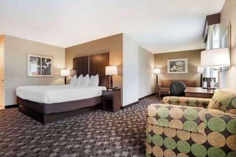 Standard Room, 1 King Bed, Non Smoking, Refrigerator & Microwave (with Sofabed) | Iron/ironing board, rollaway beds, WiFi, bed sheets