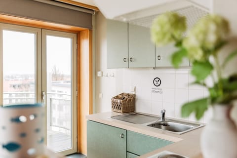 Classic Apartment | Private kitchen | Fridge, microwave, espresso maker, cookware/dishes/utensils