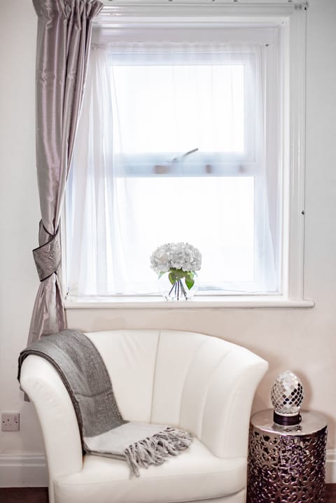 Individually furnished, desk, laptop workspace, blackout drapes