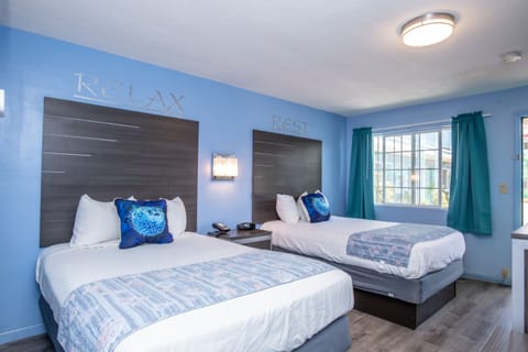 Standard Double Room, 2 Double Beds | Desk, blackout drapes, free WiFi, bed sheets