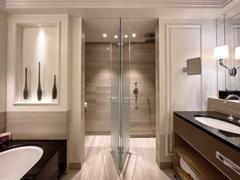 Kronenhof Suite | Bathroom | Designer toiletries, hair dryer, bathrobes, slippers