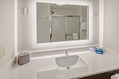 Bathtub, hair dryer, towels