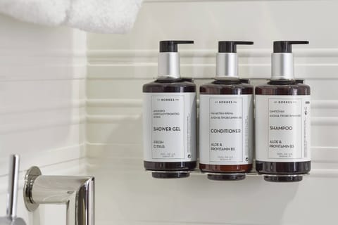 Shower, free toiletries, hair dryer, bathrobes