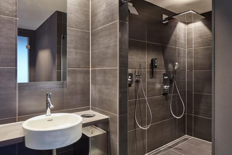 Hair dryer, towels, toilet paper