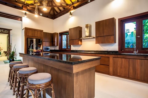 Exclusive Villa, 3 Bedrooms, Non Smoking, Pool View | Private kitchen | Full-size fridge, oven, stovetop, coffee/tea maker