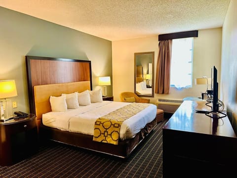 Room, 1 King Bed, Non Smoking | Desk, laptop workspace, blackout drapes, soundproofing