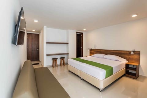 Premium bedding, pillowtop beds, desk, laptop workspace