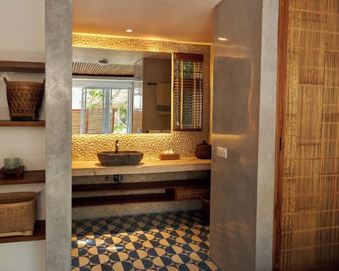 Exclusive Villa, 2 Bedrooms, Private Pool, Ocean View | Bathroom | Shower, free toiletries, hair dryer, bathrobes