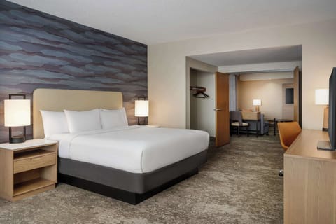 Presidential Suite, 1 King Bed, Non Smoking | Living area | 32-inch flat-screen TV with cable channels, TV, pay movies