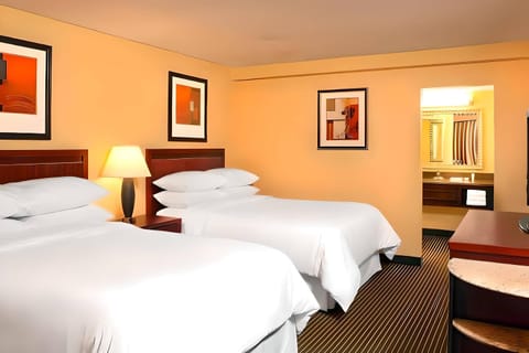 Standard Room, 2 Double Beds, Non Smoking | Premium bedding, in-room safe, desk, laptop workspace