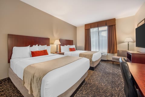 Standard Room, 2 Queen Beds, Non Smoking, Refrigerator & Microwave | Desk, blackout drapes, iron/ironing board, free WiFi