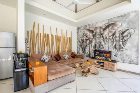 Luxury Villa, 2 Bedrooms, Private Pool | Living area | Flat-screen TV