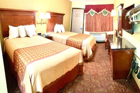 Standard Room, 2 Double Beds, Non Smoking | Desk, iron/ironing board, free WiFi, bed sheets