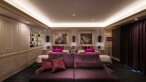Premium bedding, down comforters, desk, iron/ironing board (on request)