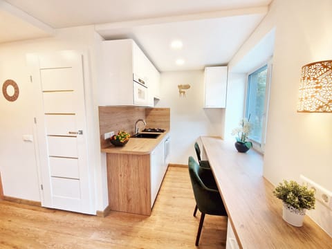 Studio with Balcony - Annex | Private kitchenette | Fridge, microwave, electric kettle, highchair
