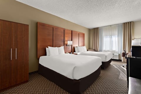 Room, 2 Queen Beds, Accessible, Non Smoking (Promotional) | In-room safe, desk, laptop workspace, blackout drapes