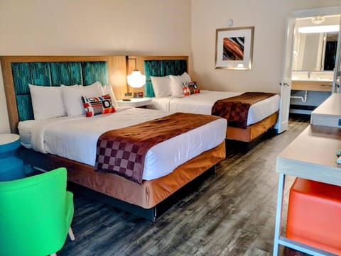 Standard Room, 2 Double Beds | In-room safe, iron/ironing board, free WiFi, bed sheets