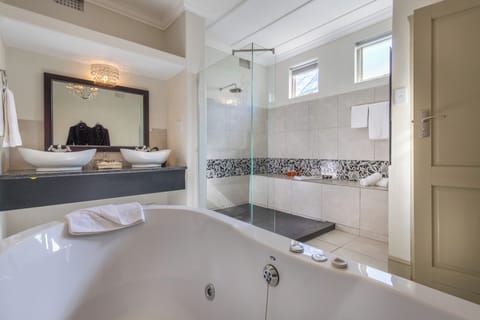 Luxury Double Suite | Bathroom | Eco-friendly toiletries, hair dryer, towels, soap