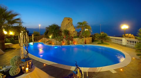 Outdoor pool, pool umbrellas