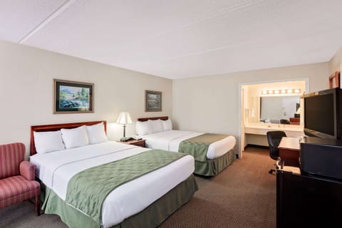 Room, 2 Queen Beds, Non Smoking | Premium bedding, pillowtop beds, desk, iron/ironing board