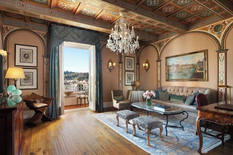 Royal Suite, 1 King Bed, Balcony, River View | Living room | Flat-screen TV, DVD player