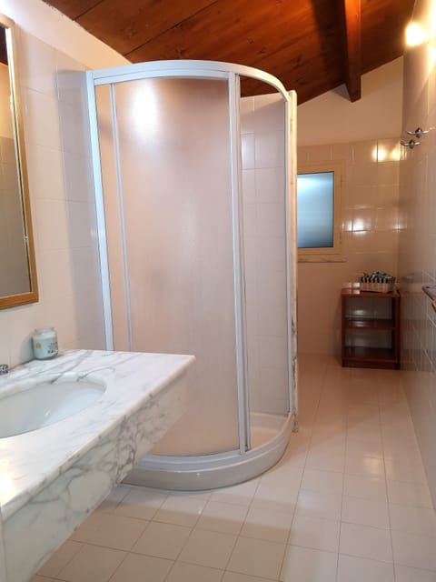 Shower, hair dryer, slippers, bidet