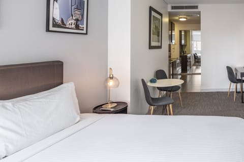 Studio Suite, 1 King Bed, Balcony | Living area | LED TV