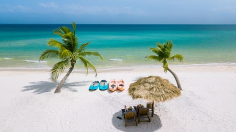 Private beach, white sand