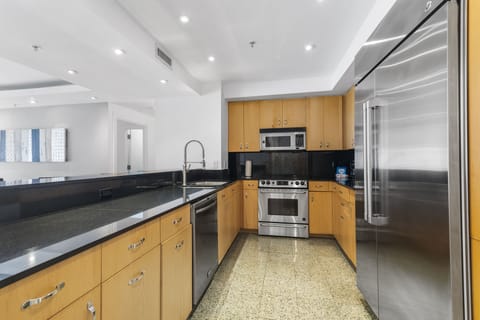 Penthouse Luxury Two Bedroom Suite | Private kitchen | Full-size fridge, microwave, oven, stovetop