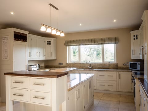 Superior Villa | Private kitchen | Full-size fridge, microwave, oven, stovetop