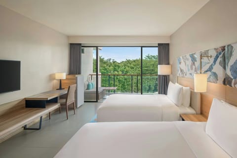 Deluxe Room, 2 Double Beds, Garden View (Balcony) | Premium bedding, down comforters, minibar, in-room safe