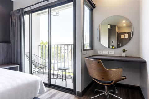 In-room safe, desk, laptop workspace, blackout drapes