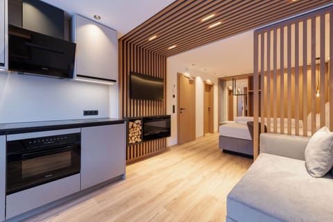 Superior Studio | Living area | 70-cm flat-screen TV with cable channels, LED TV, video-game console