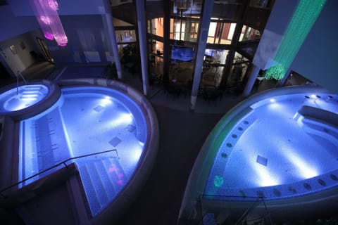 5 indoor pools, seasonal outdoor pool, pool umbrellas, sun loungers