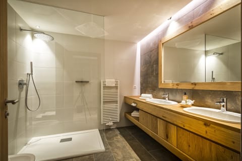 Shower, hair dryer, bathrobes, slippers