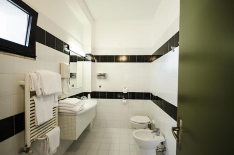 Free toiletries, hair dryer, bidet, towels