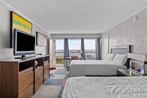 Basic Double Room, 2 Double Beds, Oceanfront | In-room safe, individually furnished, laptop workspace