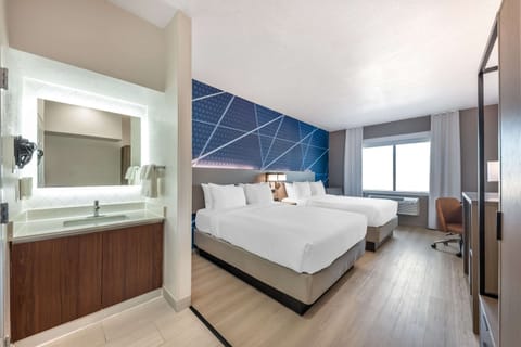 Standard Room, 2 Queen Beds, Non Smoking | Desk, laptop workspace, blackout drapes, iron/ironing board